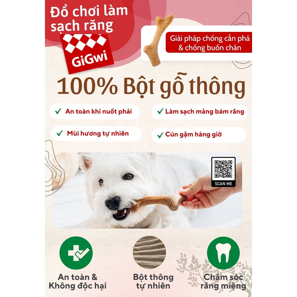 Gigwi Thanh gặm gỗ ép thiên nhân an toàn tuyệt đối khi nuốt phải cho cún