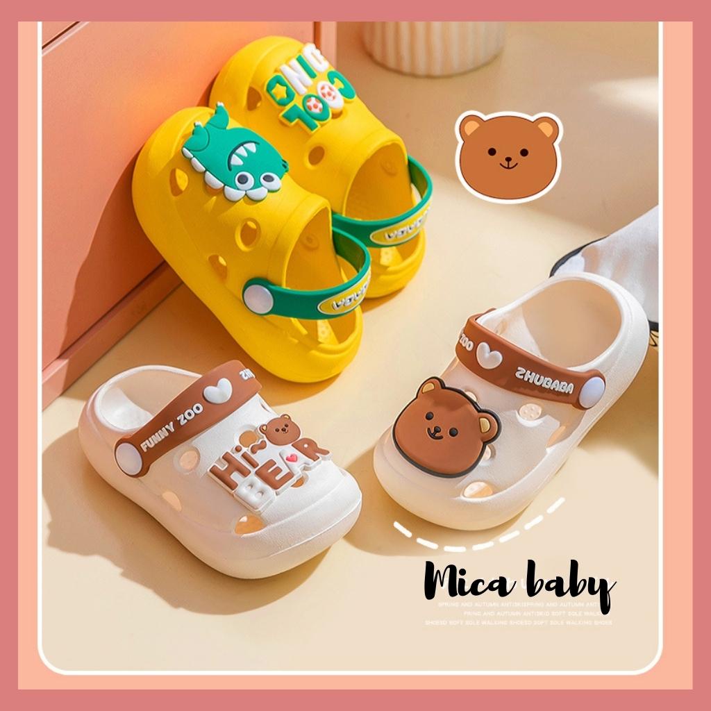 Dép sục cho bé siêu nhẹ hình gấu nâu đáng yêu Mica Baby GD01