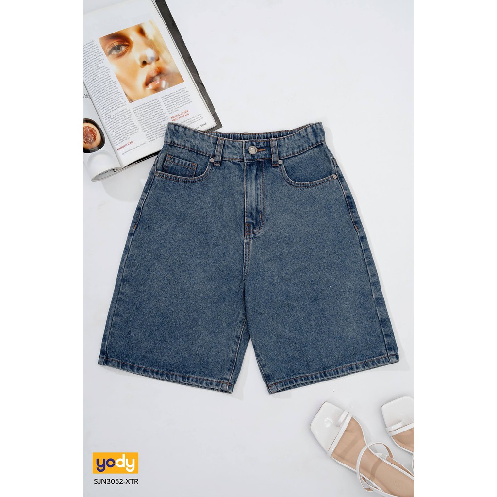 Quần Short jean nữ YODY lửng rộng Co Giãn SJN3052