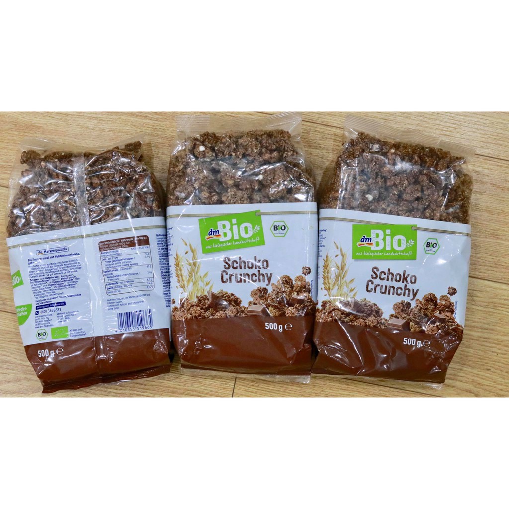 Ngũ cốc Socola giòn tan, ăn liền - 100% canh tác hữu cơ, tiêu chuẩn Bio của Châu Âu