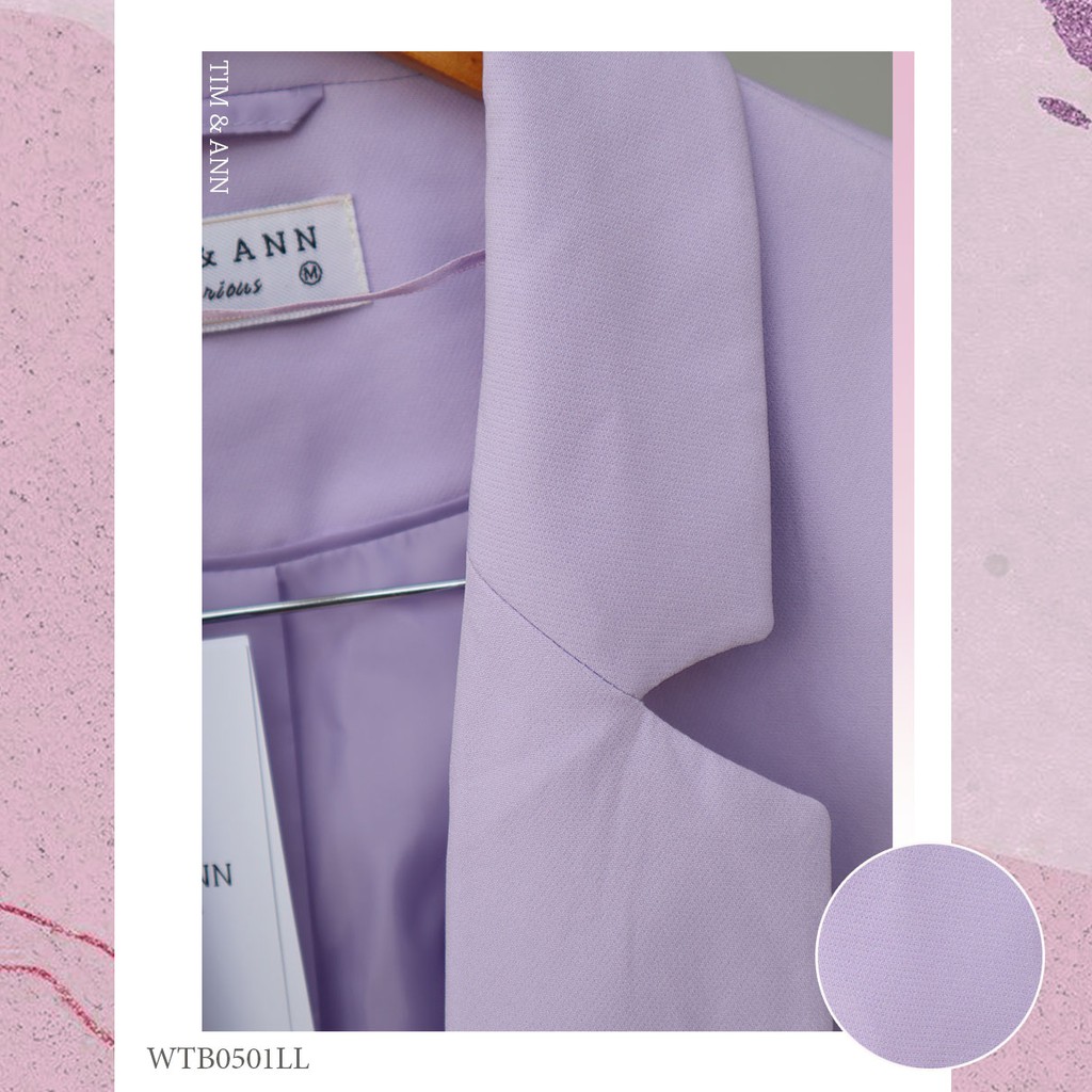 Áo Blazer Nữ  2 Lớp Form Ngắn - Màu Tím Nhạt 0501LL - Thời Trang Nữ Tim & Ann