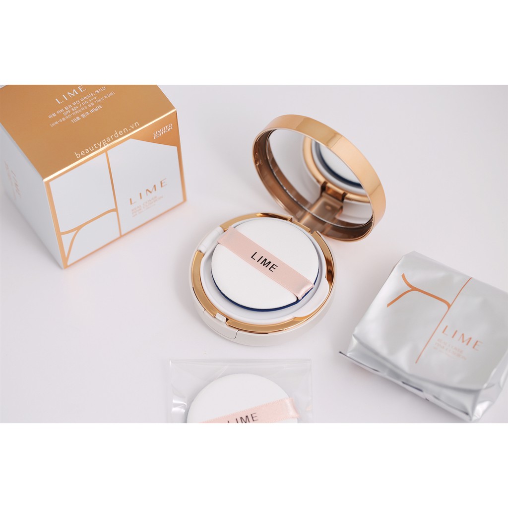 Phấn nước Lime Real Cover Pink Cushion SPF50+ PA+++ ( Trắng + Đen ) | BigBuy360 - bigbuy360.vn