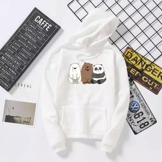 Áo Hoodie In Hình We Bare Bears Size M-Xxl