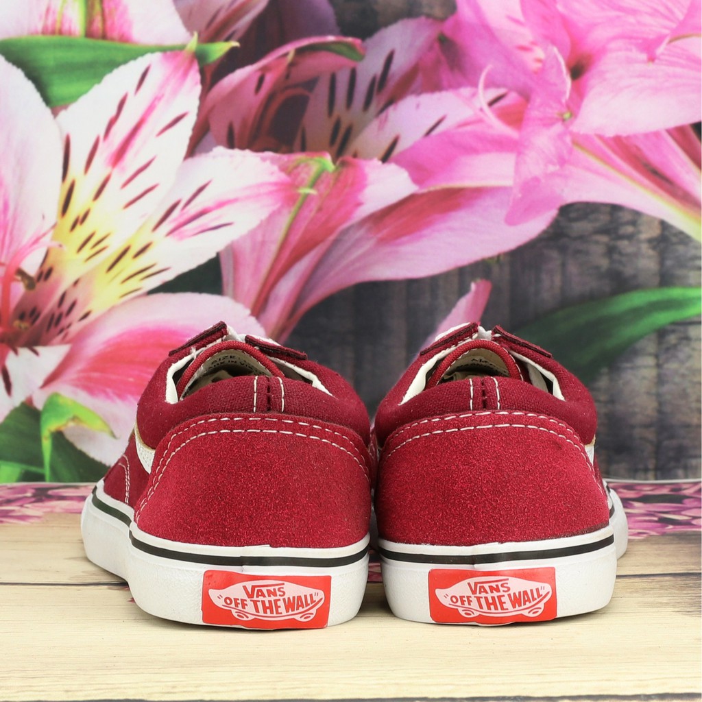 Giày Van OldSkool Vải Canvas Màu Đỏ Đậm Nam