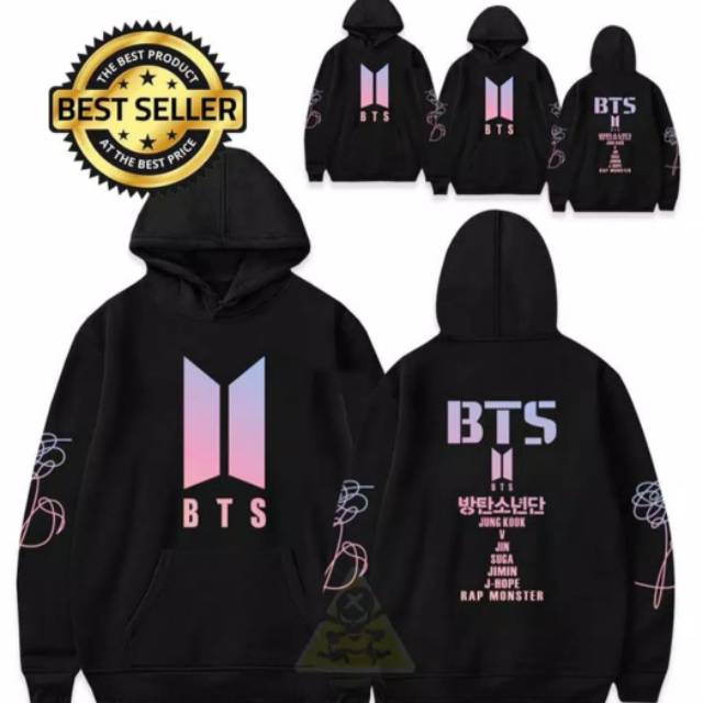 Áo Khoác Hoodie Chui Cổ In Chữ Bts Jungkook