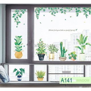 Decal chậu cây xanh A141