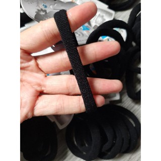 Vỉ 6 sợi dây thun cột tóc màu đen trơn