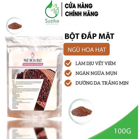 Bột đắp mặt nạ SUZIKO ngũ hoa hạt dưỡng da trắng mịn ngăn ngừa mụn 70g