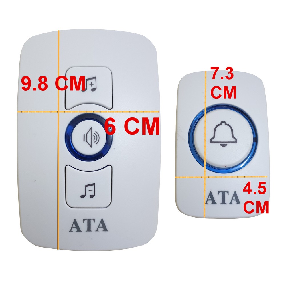 Bộ chuông - 2 CHUÔNG không dây đa năng ATA AT-916 - có 2 mẫu nút nhấn