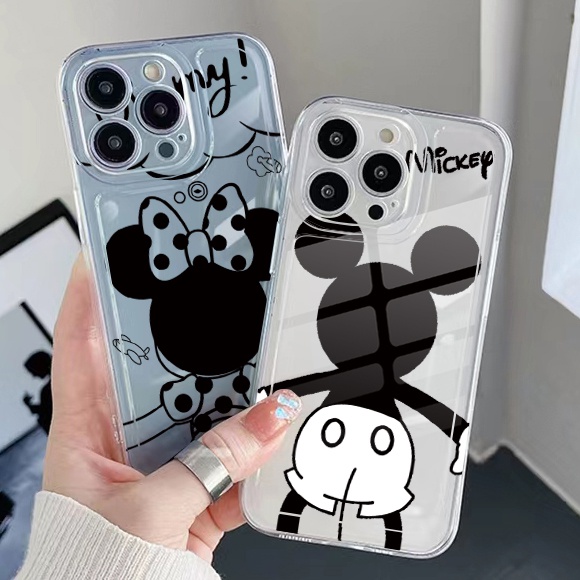 Ốp Điện Thoại TPU Gel Trong Suốt In Hình Mickey Minnie Cho iPhone 13 Pro Max 14 12 iPhone 11 XR 8 7 SE 2022