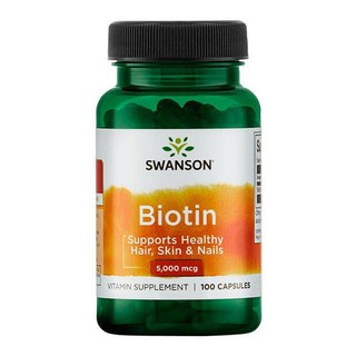 Biotin | Nuôi Dưỡng Tóc Và Móng Chắc Khỏe | Swanson Premium Biotin [5000mcg] 30 - 100 viên - Chính Hãng