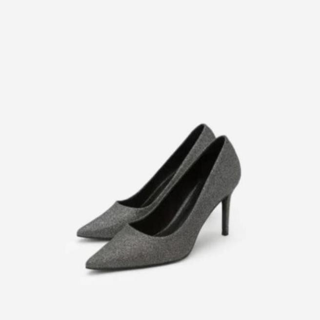 [Sale 3/3]Mới về Vascara - Giày Cao Gót Mũi Nhọn Sequin - Màu Xám Khói Đậm [Chất lượng]