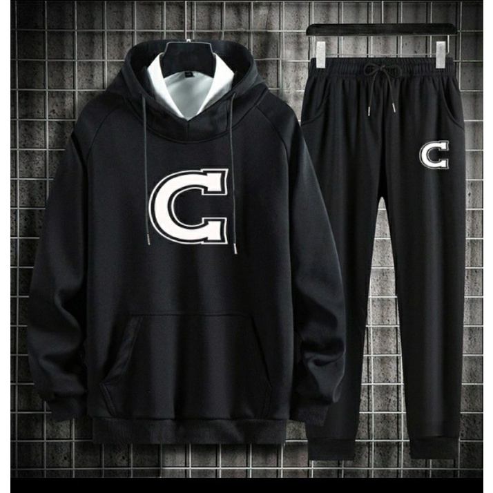 Bộ nỉ nam mẫu in chữ C thời trang hoodie cao cáp ,bộ quần áo nỉ siêu hót cho ae mùa đông này