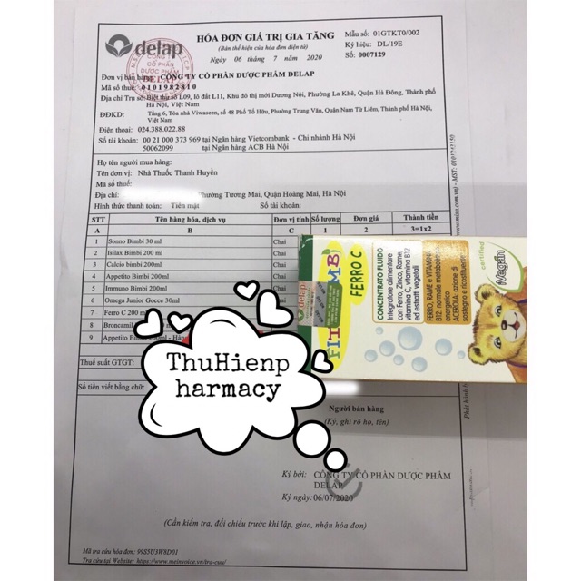 [Chính hãng] FITOBIMBI FERRO C phòng ngừa thiếu máu, bổ sung vitamin và tăng cường sức đề kháng (lọ 200ml)