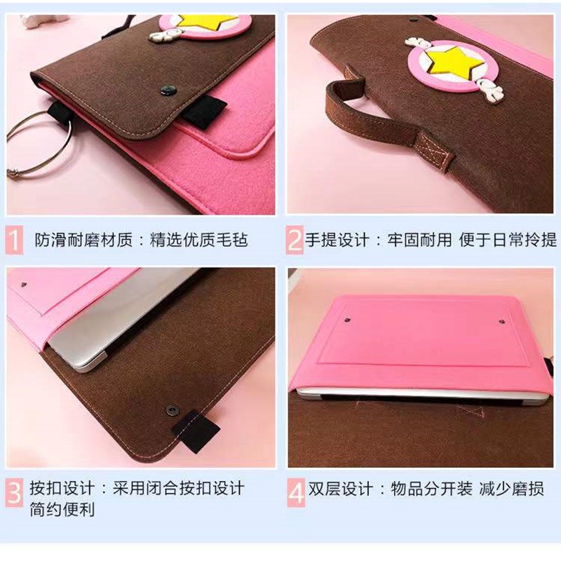 Túi đựng laptop họa tiết hoạt hình chống thấm nước cho Macbook Air Pro 11/12/13/14/15 inch