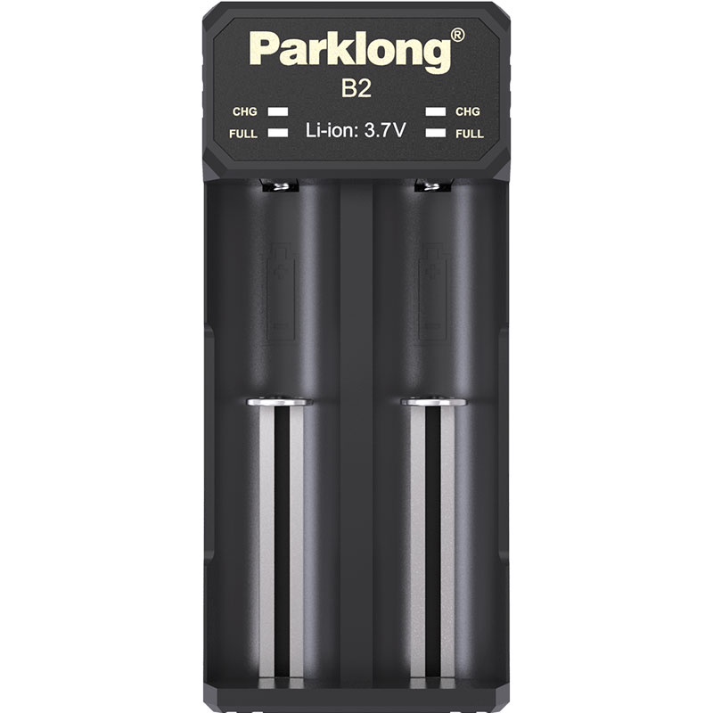 Bộ sạc 2 pin đa năng Parklong B2 sạc pin 3.7V Sạc pin cỡ lớn cho đèn, quạt mini cầm tay
