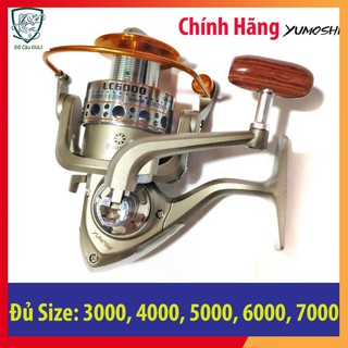 Máy câu cá kim loại yumoshi lc 3000, 4000, 5000, 6000, 7000 - 12 đạn bạc