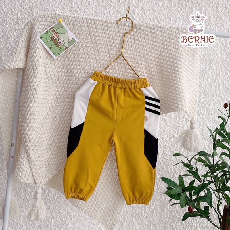 Quần bé trai Bernie thể thao phối sườn Unisex cho bé 8-22kg-21Q073