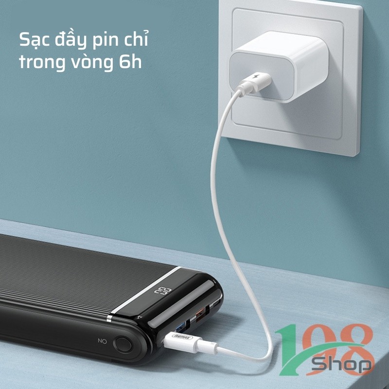 Sạc Dự Phòng Remax RPP-109 Chính Hãng, Dung lượng 20000mAh Sạc Nhanh, 3 Cổng Ra, 3 cổng vào