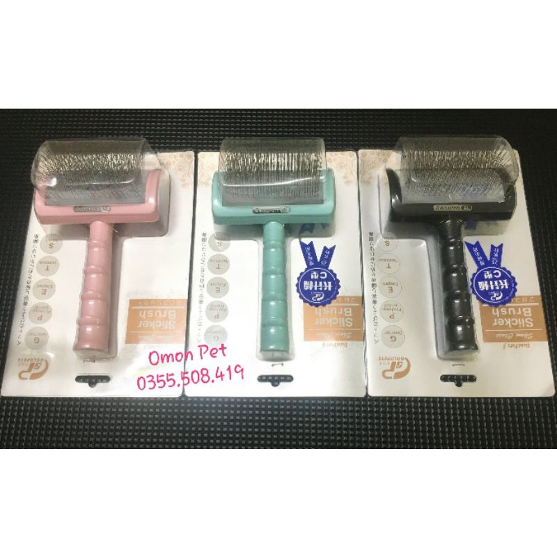 Lược chải lông bản cong Goldpets đánh chải bông lông cho thú cưng xinh đẹp chuẩn spa - OmonPet