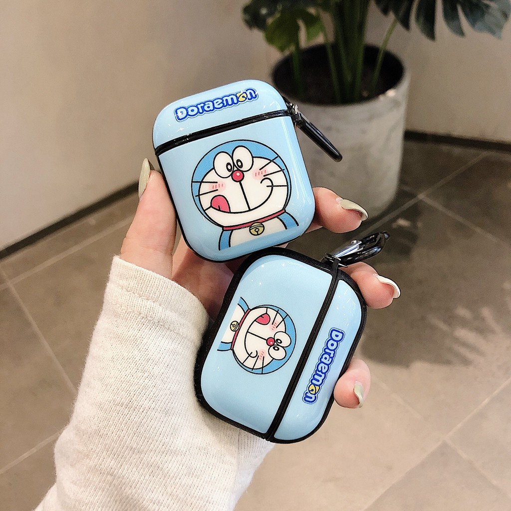 Vỏ bảo vệ hộp sạc tai nghe Airpods 1 2 3 Pro họa tiết doraemon dễ thương