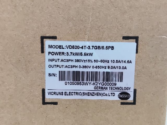 Biến tần 3.7Kw 3p 380VAC VD520-4T-3.7GB/5.5PB VicRuns | BigBuy360 - bigbuy360.vn
