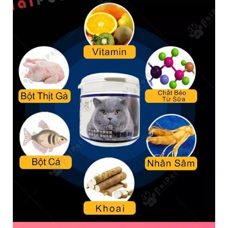 Bột Tăng Nọng &amp; Phom Mặt Bánh Bao Cho Mèo Friend Baby Strong Gills hộp 200g