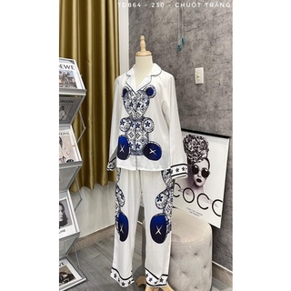 [ 50-70kg ] Bộ pijama dài bigsize sau sinh lụa xước