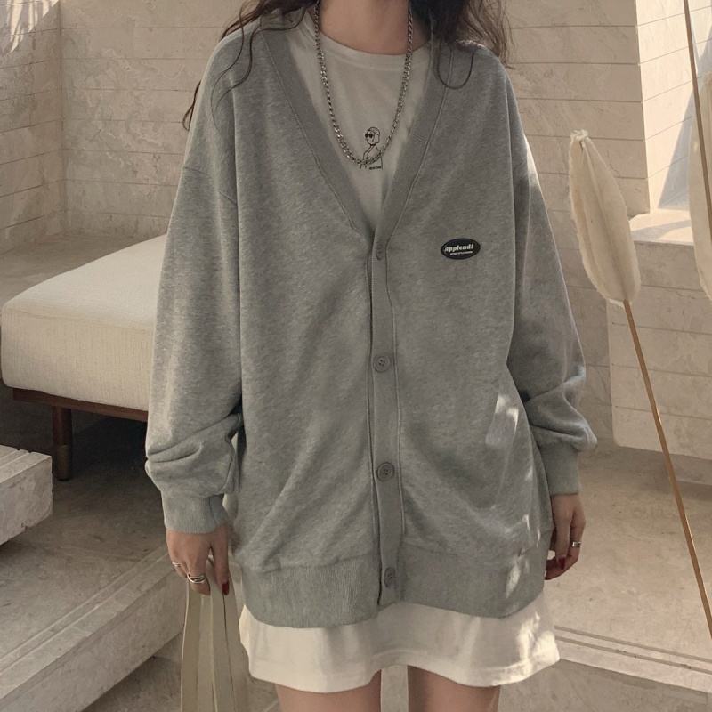 Áo Sweater Dáng Rộng Cổ Chữ V Gài Nút Phong Cách Hàn Quốc Thời Trang Mùa Thu Cho Bạn Nữ | BigBuy360 - bigbuy360.vn