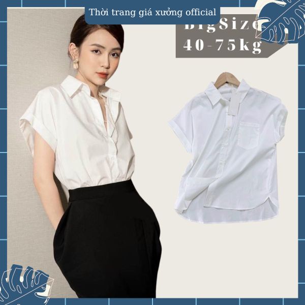 Áo sơ mi trắng tay hến dành cho nữ Thời Trang giá Xưởng Official