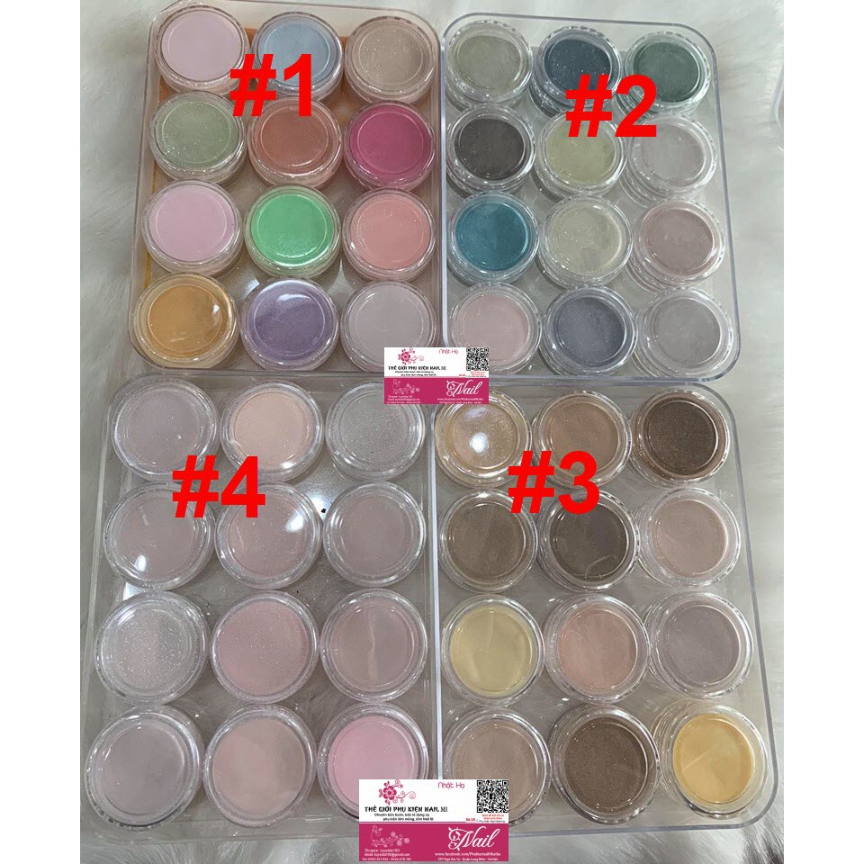Sét Bột Mỹ 12 Màu 4 Tác Dụng (Đắp Móng - Đắp Hoa Nổi - Đắp Hoa Fantasy- Nhúng)