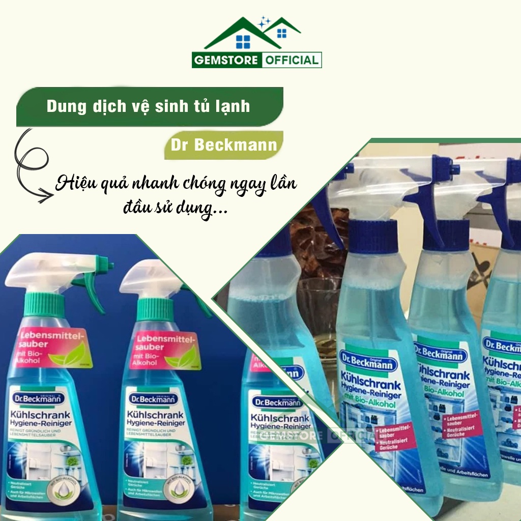 Dung dịch vệ sinh khử mùi tủ lạnh DR BECKMANN chai xịt 250ml - nhập Đức