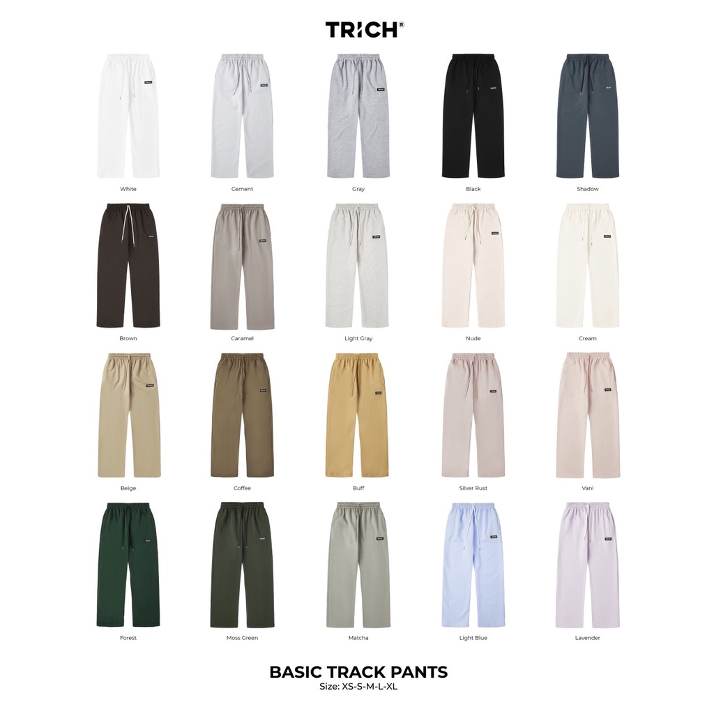 [CHÍNH HÃNG TRICH] BASIC TRACK PANTS ( BẢNG MÀU 2)/ QUẦN XUÔNG RỘNG UNISEX TRICH
