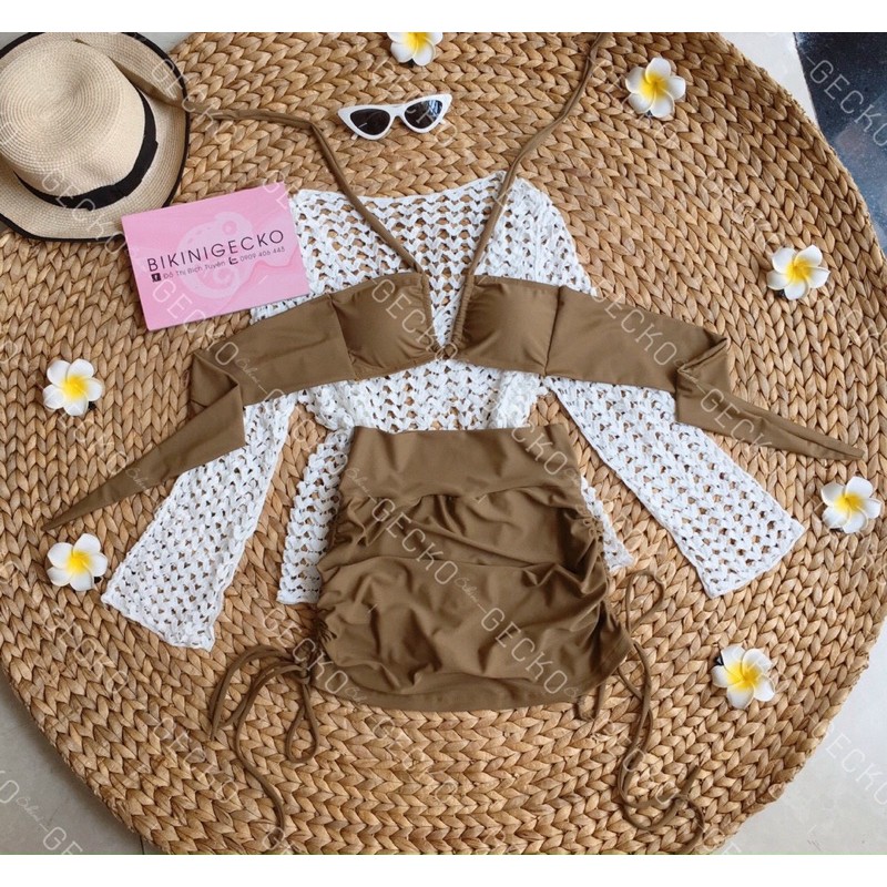 Bikini biển nữ ❤️ Siêu hót ❤️ Đồ bơi nữ màu cafe cực Tây | BigBuy360 - bigbuy360.vn