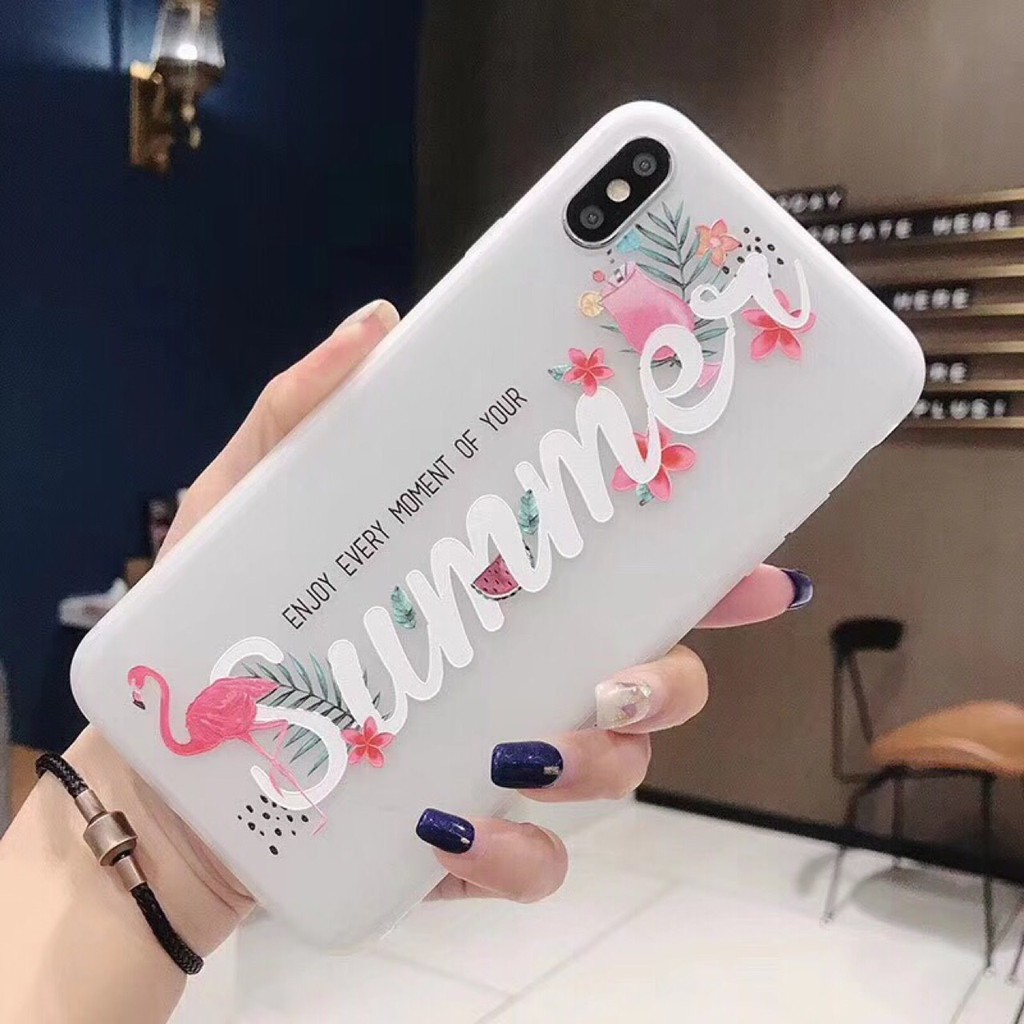 Ốp TPU phong cách hoa mùa hè sang trọng iphone 6 plus 6s plus 7 8 X XS XR XS MAX a39