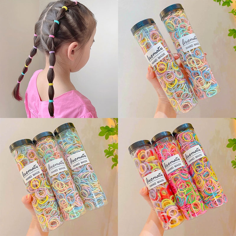 Bộ 300 Dây Buộc Tóc Nhiều Màu Sắc Dễ Thương Cho Bé