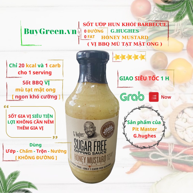 [Mã GROSALEHOT giảm 8% đơn 250K] [SỐT ĂN KIÊNG] G.HUGHES KHÔNG ĐƯỜNG,LOW CARB DÀNH CHO NGƯỜI TẬP GYM,KETO,GIẢM CÂN | BigBuy360 - bigbuy360.vn