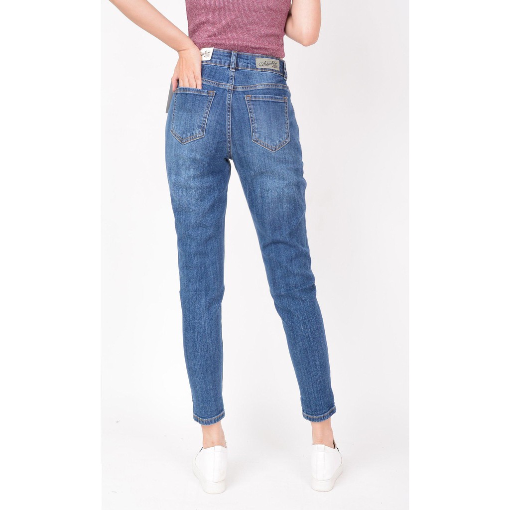 Quần jean nữ ống rộng baggy đẹp lưng cao cạp bán chun xước hàng hiệu cao cấp mã 421 VANIZEN | BigBuy360 - bigbuy360.vn