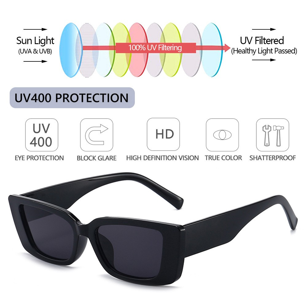 Kính mát gọng vuông chống tia UV 400 thời trang cho nữ Mihan1