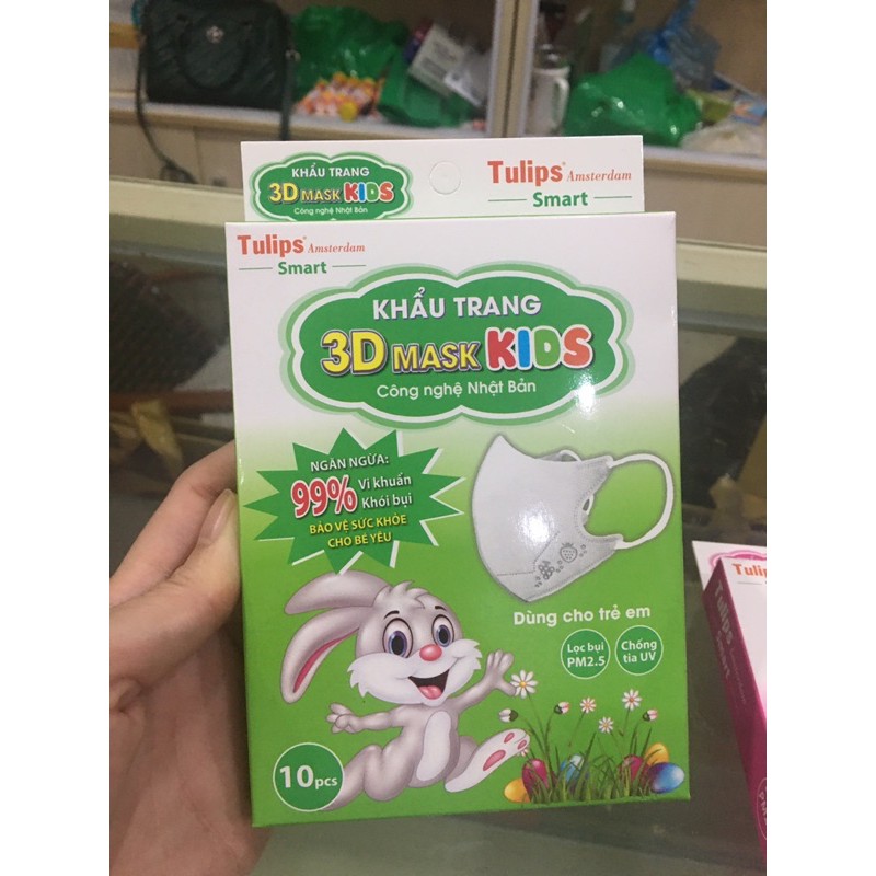 hộp 10 c khẩu  trang tulip 3D mask kid ( từ 6tháng -2 tuổi )