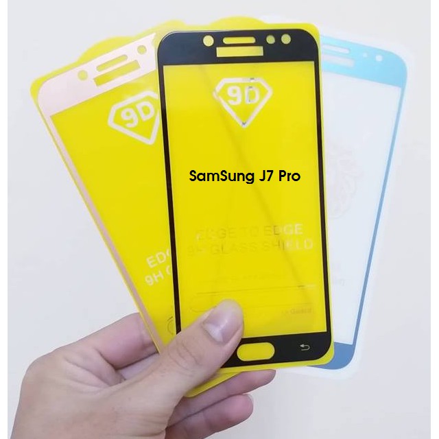 Kính Cường Lực Samsung Galaxy J7 Pro 9D Full Keo,Full Màn Hình thế hệ mới tặng keo chống hở mép