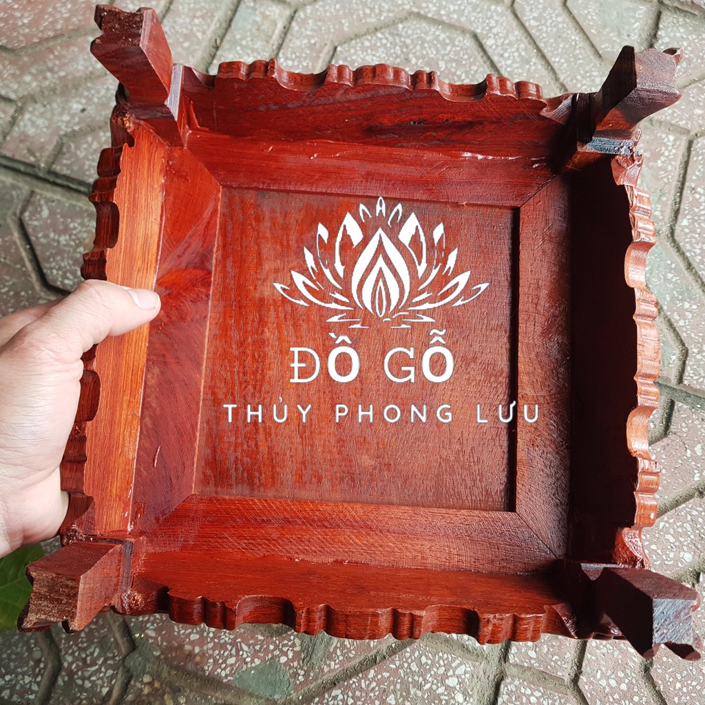 Kỷ rồng vuông đế chân quỳ gỗ hương cao 8cm mặt gỗ 20,22,25 và 30x20