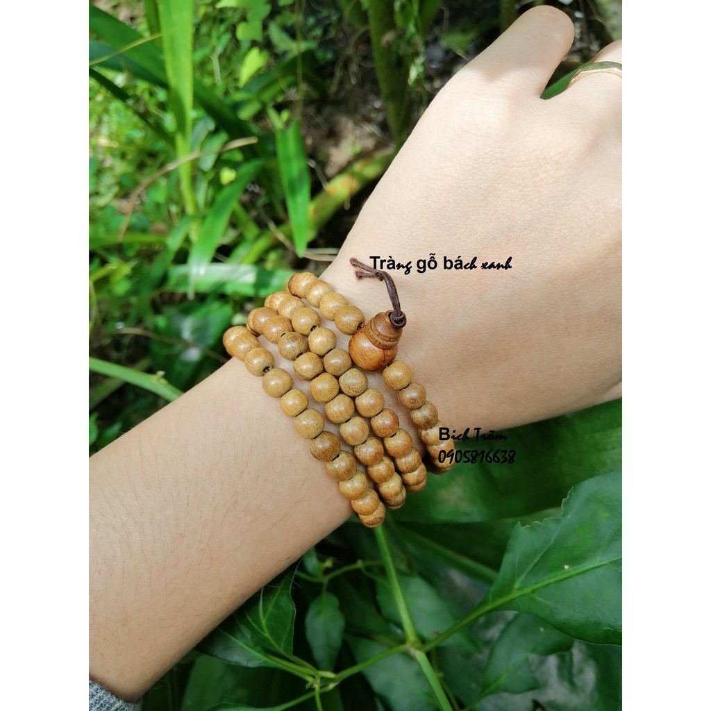 Tràng gỗ bách xanh 108 hạt 6li