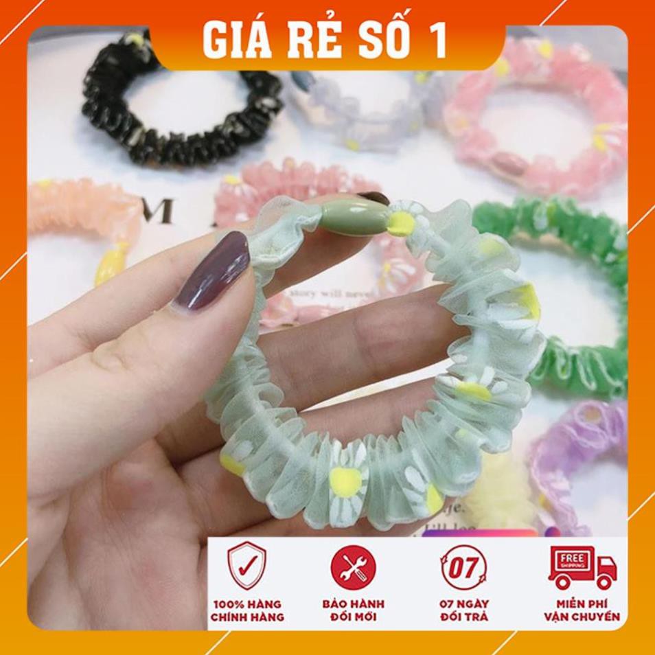 [FREESHIP - HÀNG LOAI 1] Cột tóc, buộc tóc Scrunchies Hoa cúc mini siêu đáng yêu