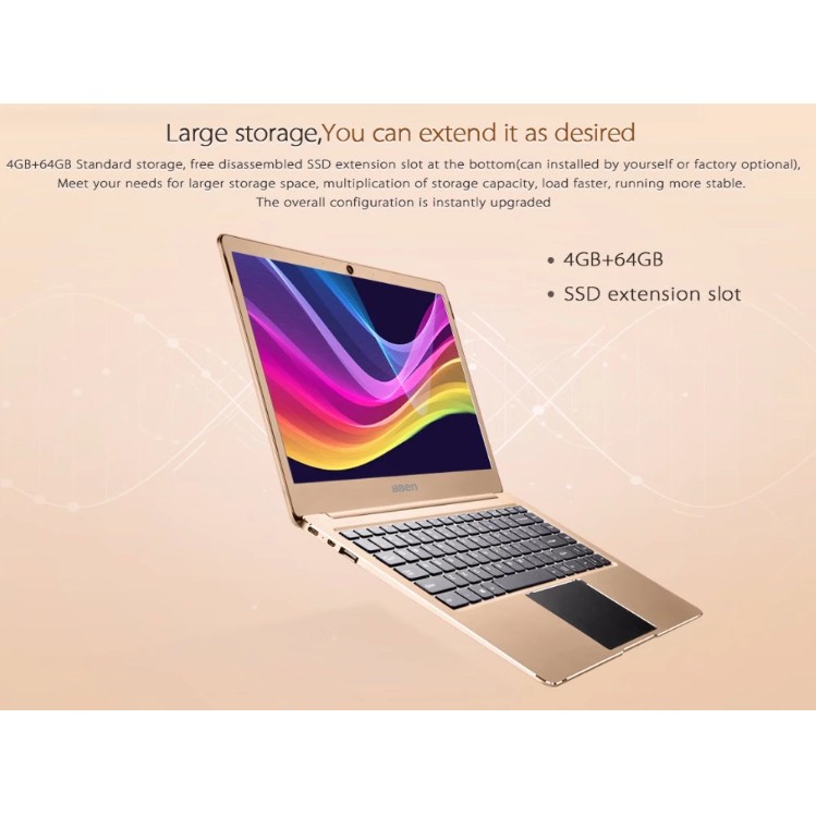 Laptop Siêu mỏng BBEN UltraThin Intel N3450 Ram 4G - SSD 64Gb tặng chuột không dây - Hamilton Place Mall