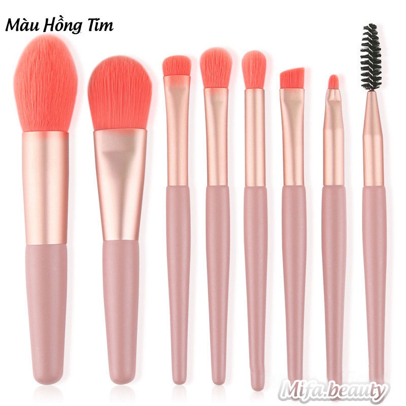 Bộ Cọ Trang Điểm Tám Cây Trong Túi Zip Siêu Cute Hàng Nội Địa Trung