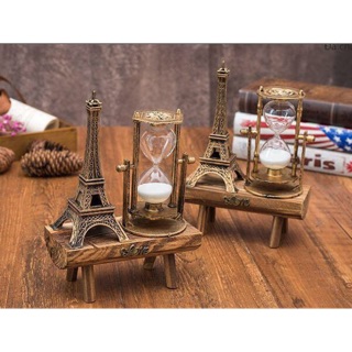 Mô hình tháp eiffel✨hàng loại 1✨đồng hồ cát đế gỗ trưng bày