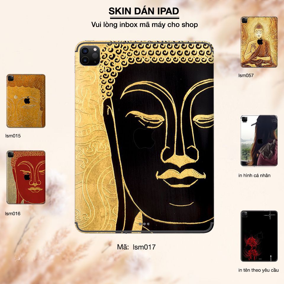 Skin dán iPad in hình Đức Phật (inbox mã máy cho Shop)