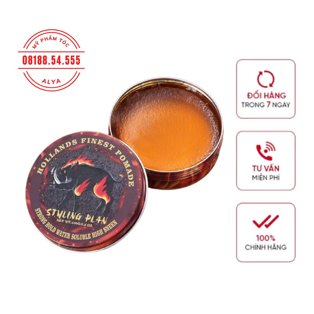 Sáp, Wax vuốt tóc Styling Plan Pomade 100g 100gr tạo kiểu giữ nếp cho tóc. HÀNG CHÍNH HÃNG