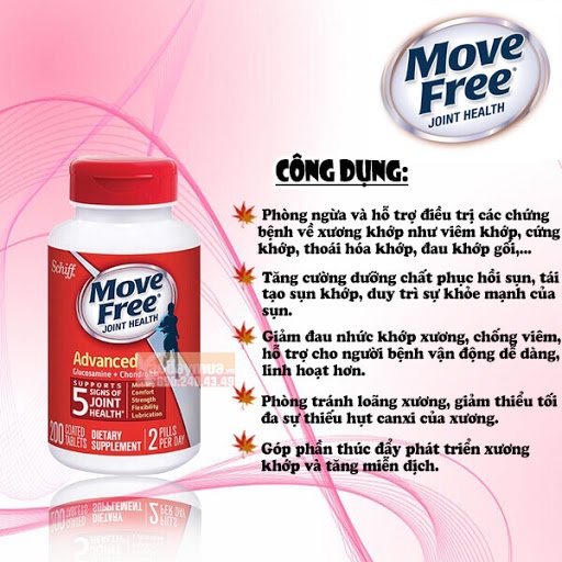 Viên bổ khớp Schiff Move Free Advanced Glucosamine Chondroitin 200 viên của Mỹ